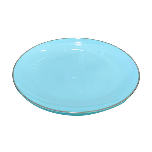 Plato Llano / Elegance Party / 7.5" / Mint & Silver / 10 Piezas