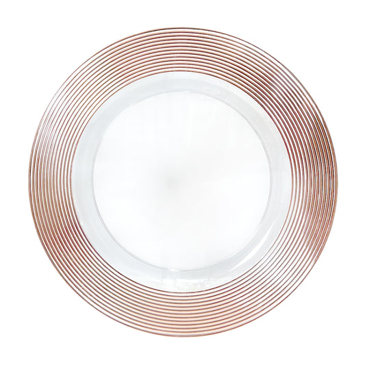Plato Llano Plástico Koopman / 33 cm / Clear-Gold / Surtido