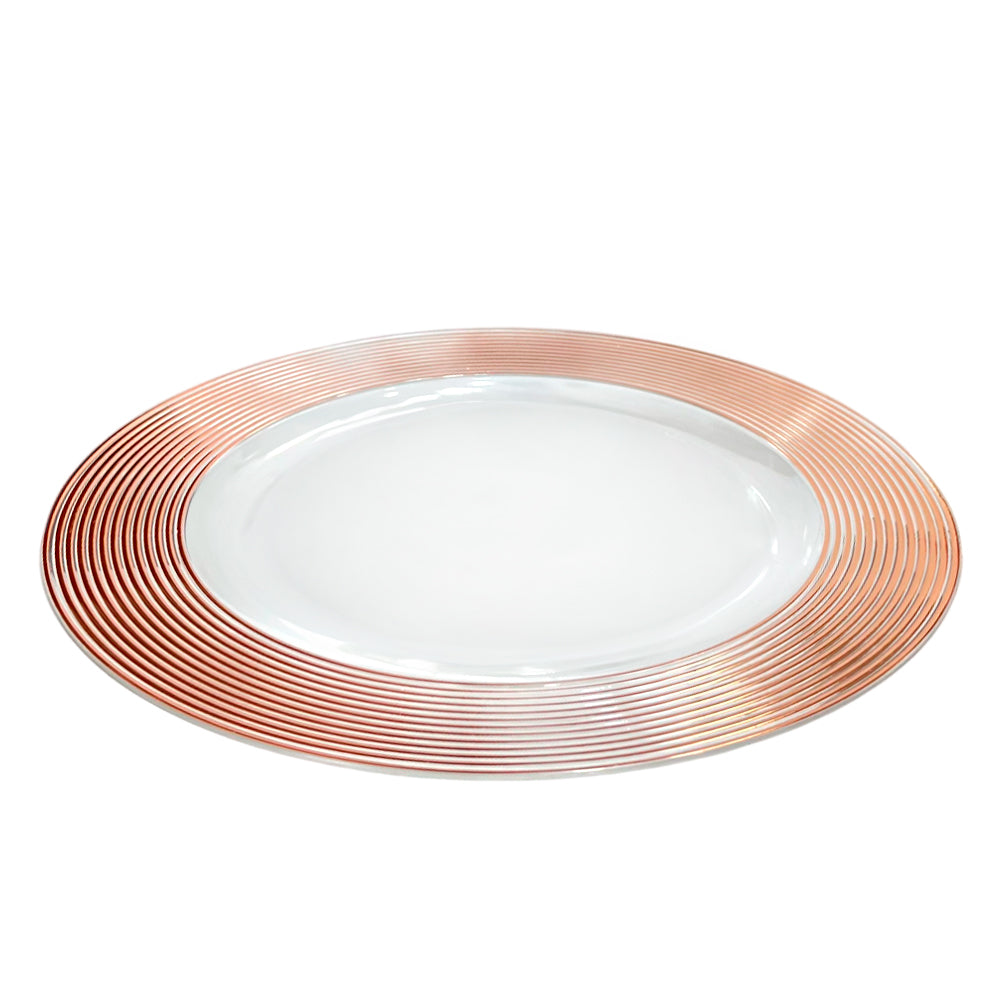 Plato Llano Plástico Koopman / 33 cm / Clear Rose-Gold / Surtido