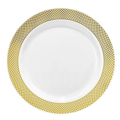 Plato Llano Reutilizable de 10" Home Elegance 10 Piezas / Dorado