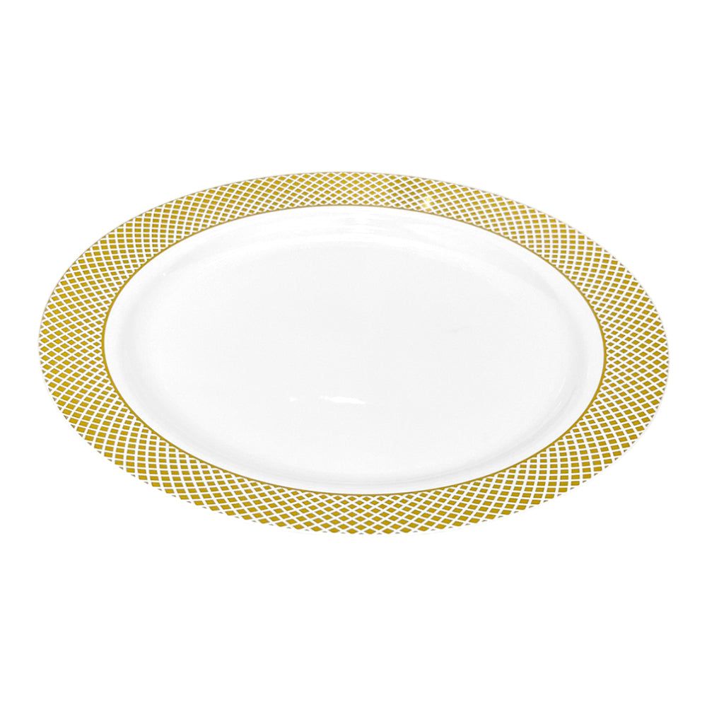Plato Llano Reutilizable de 10" Home Elegance 10 Piezas / Dorado