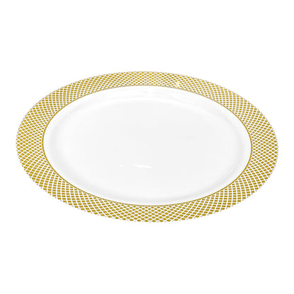 Plato Llano Reutilizable de 10" Home Elegance 10 Piezas / Dorado