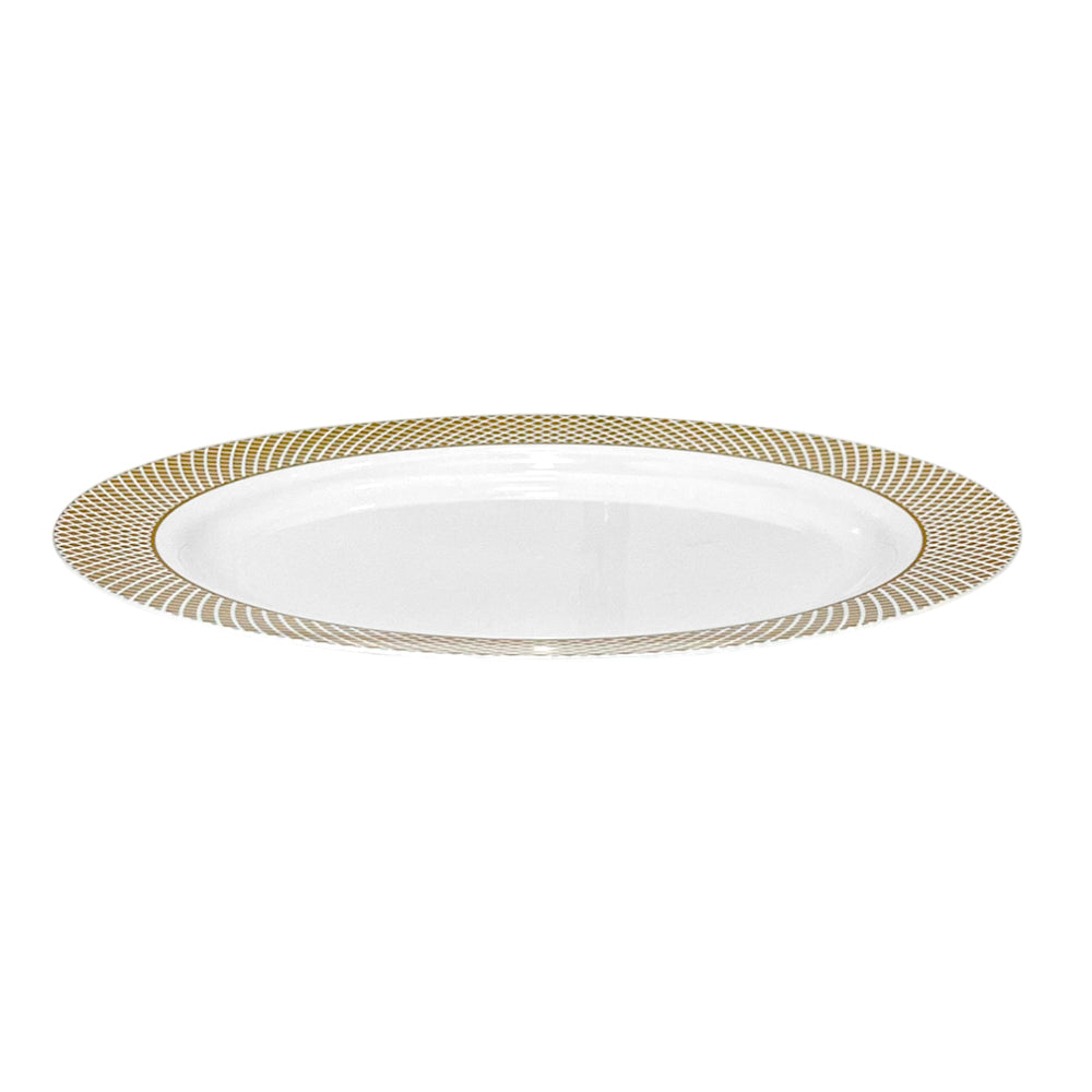 Plato Llano Reutilizable de 10" Home Elegance 10 Piezas / Dorado