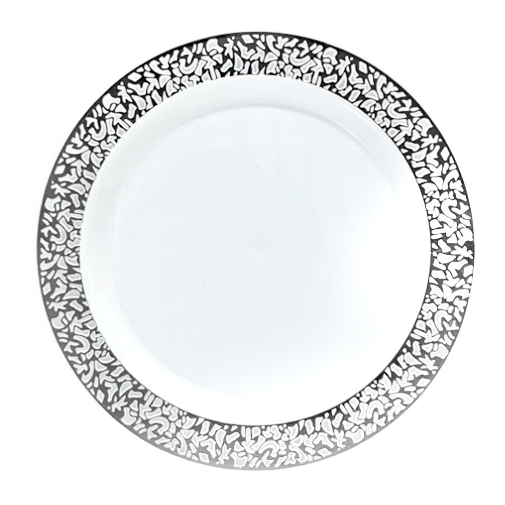 Plato Llano Reutilizable 10" Home Elegance 10 Piezas / Silver