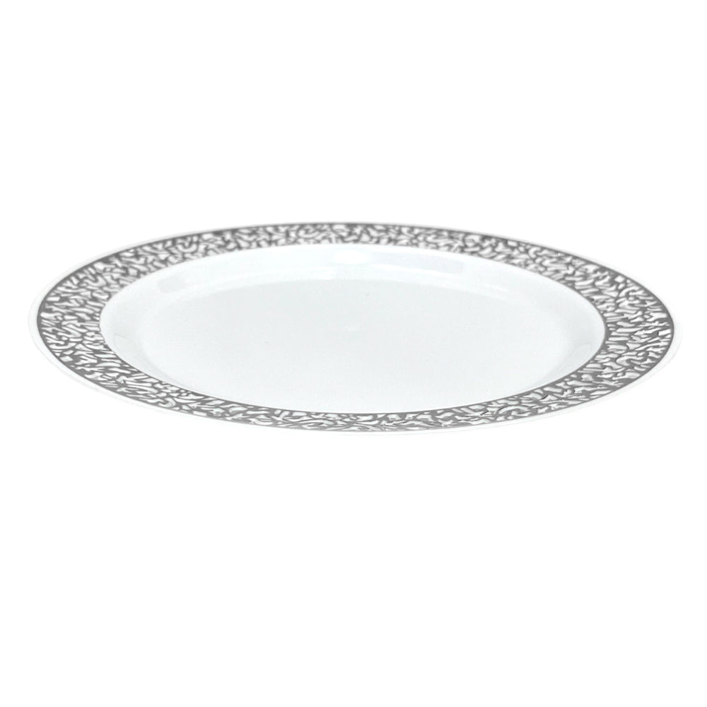 Plato Llano Reutilizable 10" Home Elegance 10 Piezas / Silver
