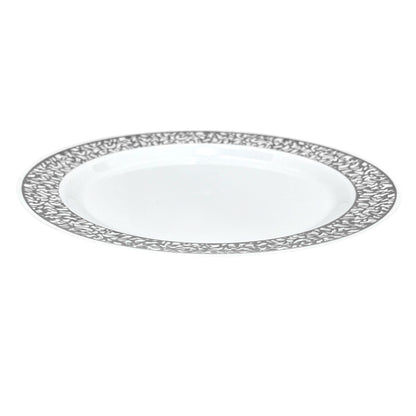 Plato Llano Reutilizable 10" Home Elegance 10 Piezas / Silver