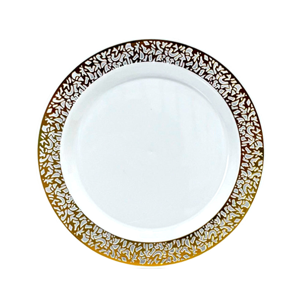 Plato Llano Reutilizable 10" Home Elegance 10 Piezas / Dorado