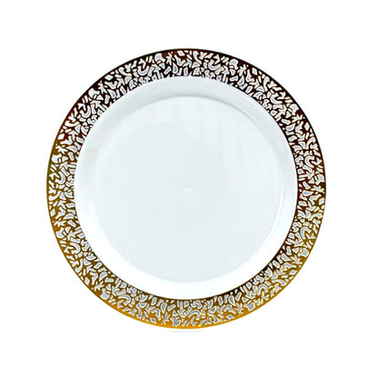 Plato Llano Reutilizable 10" Home Elegance 10 Piezas / Dorado