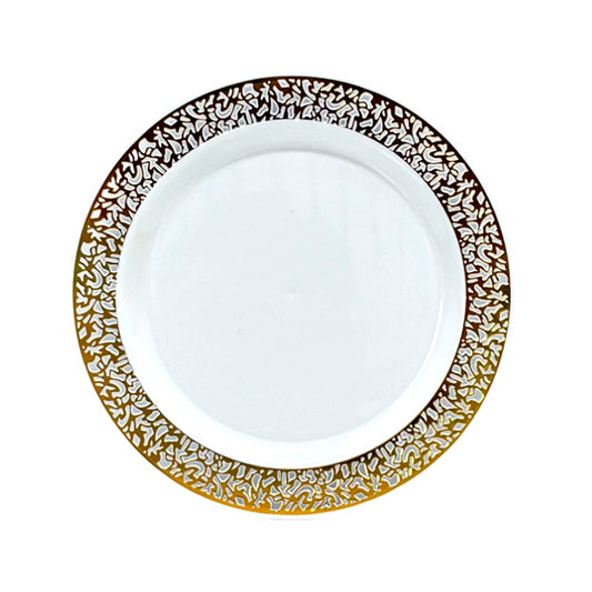 Plato Llano Reutilizable 10" Home Elegance 10 Piezas / Dorado