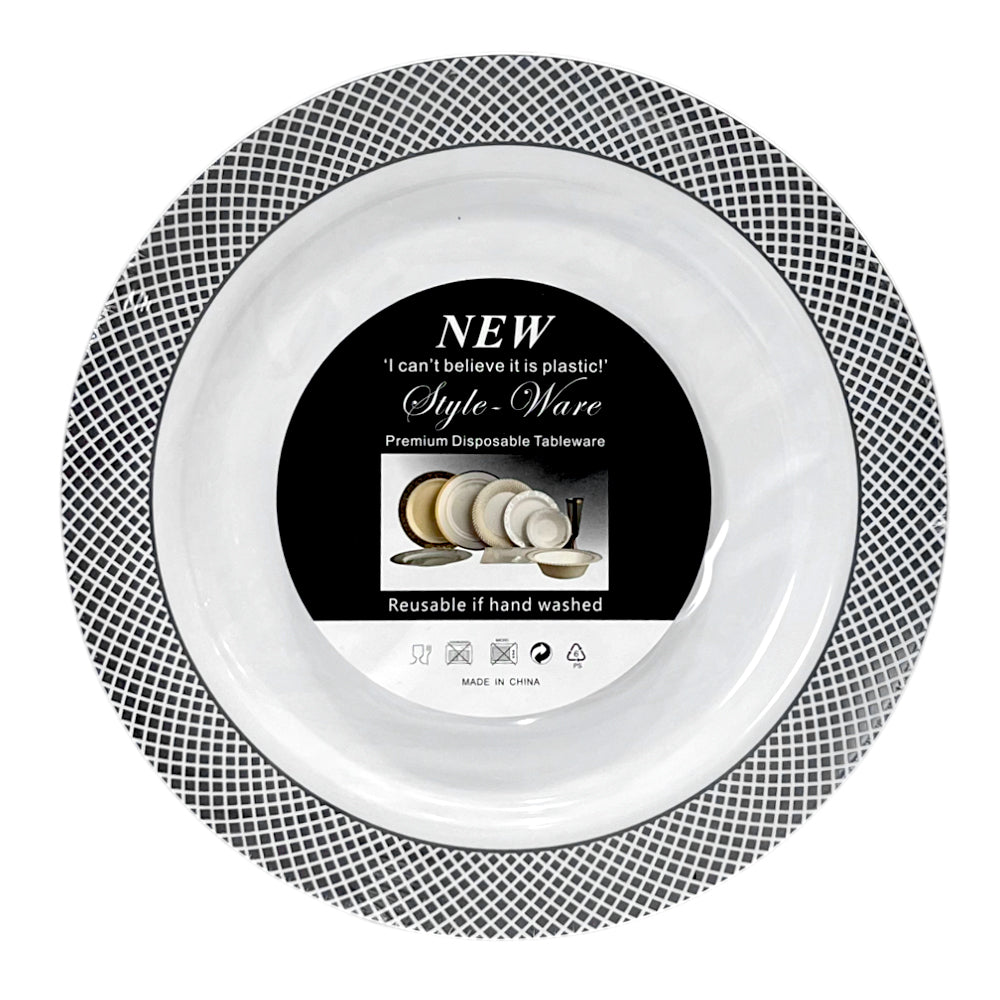 Plato Llano Reutilizable de 10" Home Elegance 10 Piezas / Silver