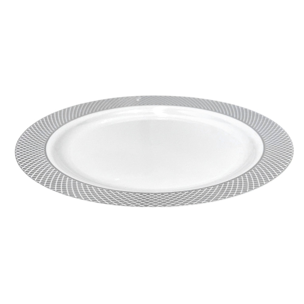 Plato Llano Reutilizable de 10" Home Elegance 10 Piezas / Silver