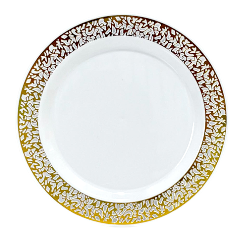 Plato Llano Reutilizable 7" Home Elegance / 10 Piezas / Gold