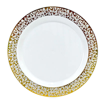 Plato Llano Reutilizable 7" Home Elegance / 10 Piezas / Gold
