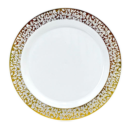 Plato Llano Reutilizable 7" Home Elegance / 10 Piezas / Gold
