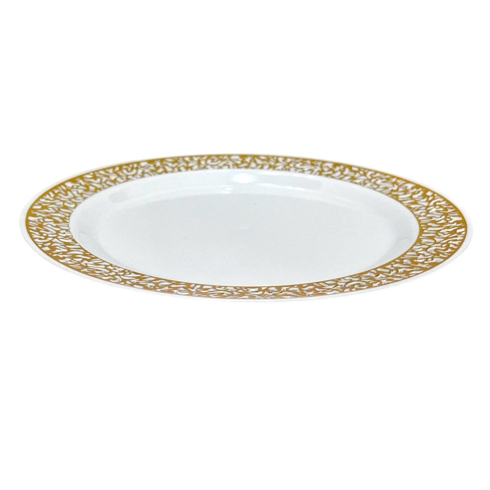 Plato Llano Reutilizable 7" Home Elegance / 10 Piezas / Gold