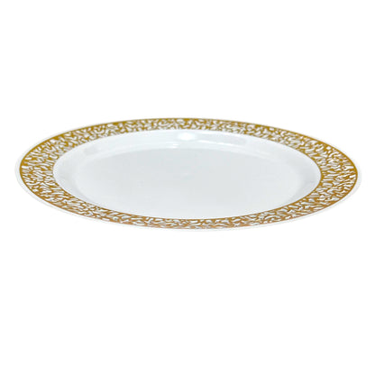 Plato Llano Reutilizable 7" Home Elegance / 10 Piezas / Gold