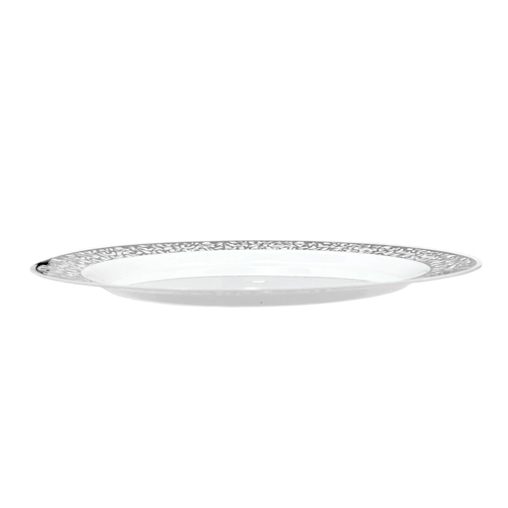 Plato Llano Reutilizable 7" Home Elegance / 10 Piezas / Silver