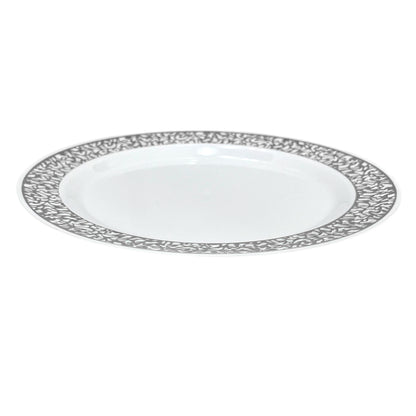 Plato Llano Reutilizable 7" Home Elegance / 10 Piezas / Silver