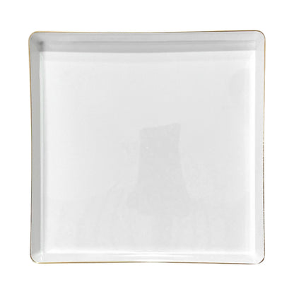 Platos Reutilizables Lillian / 20 Piezas / Blanco con Borde Dorado