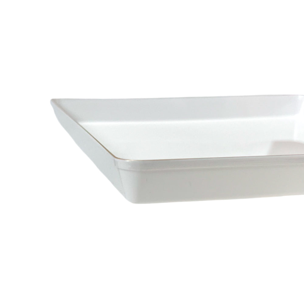 Platos Reutilizables Lillian / 20 Piezas / Blanco con Borde Dorado