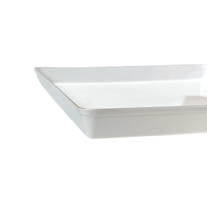Platos Reutilizables Lillian / 20 Piezas / Blanco con Borde Dorado