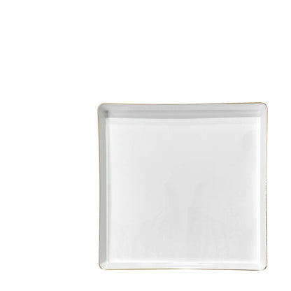 Platos Reutilizables Lillian / 20 Piezas / Blanco con Borde Dorado