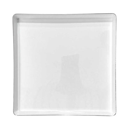 Platos Reutilizables Lillian / 20 Piezas / Blanco con Borde Plateado