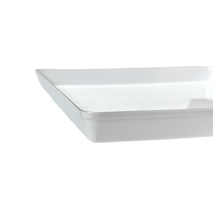 Platos Reutilizables Lillian / 20 Piezas / Blanco con Borde Plateado