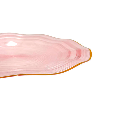 Plato reutilizable Pink de 10 pulgadas con borde dorado Home Elegance