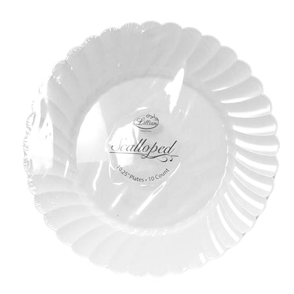 Platos Llanos 10.2" Lillian / Plástico / Set 10 Piezas / Blanco