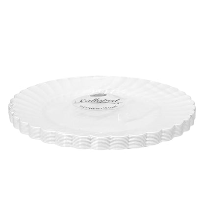 Platos Llanos 10.2" Lillian / Plástico / Set 10 Piezas / Blanco