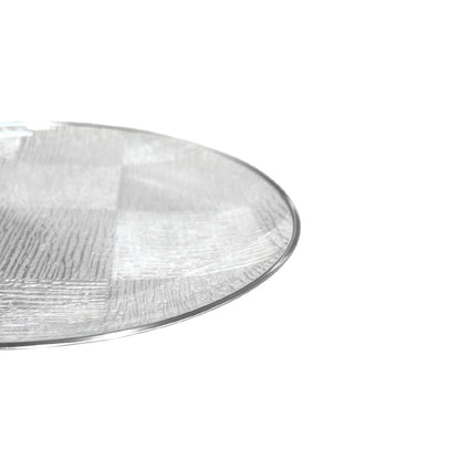 Platos reutilizables Home Elegance de 7 pulgadas con borde plateado.