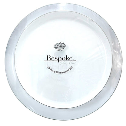 Platos Llanos Desechables Lillian / 20 Piezas / Blanco