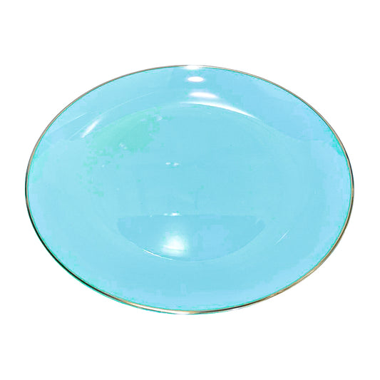 Plato Llano / Elegance Party / 10.25" / Mint & Gold / 10 Piezas
