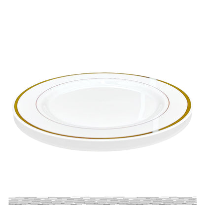 Platos Plástico 10" Home Elegance / 10 Piezas / Borde Dorados