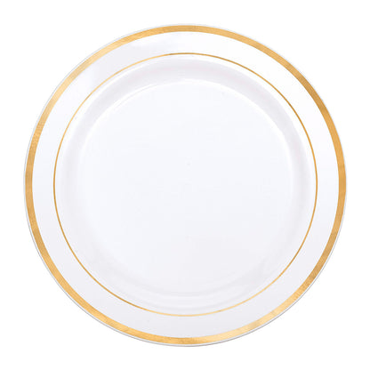 Platos Plástico 10" Home Elegance / 10 Piezas / Borde Dorados
