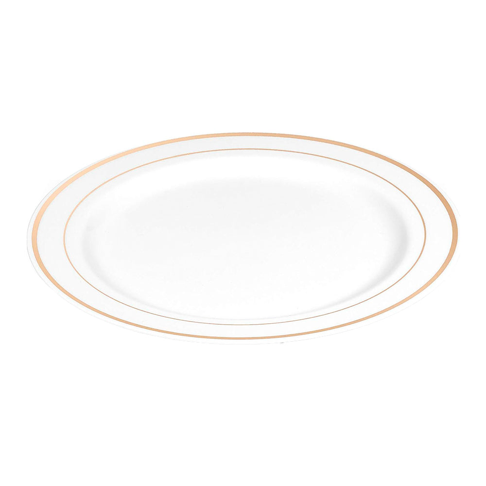 Platos Plástico 10" Home Elegance / 10 Piezas / Borde Dorados