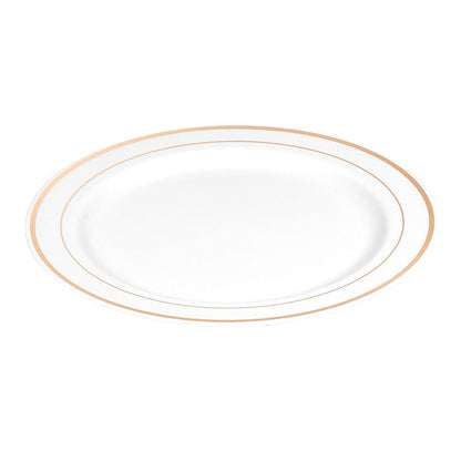 Platos Plástico 10" Home Elegance / 10 Piezas / Borde Dorados