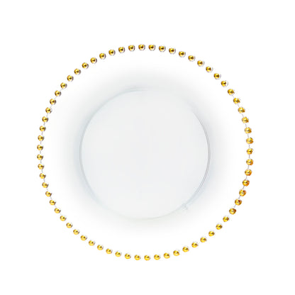 Platos Plástico 10" Home Elegance / 3 Piezas / Clear-Gold