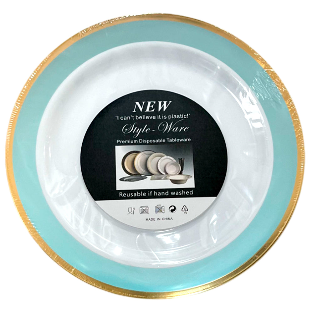 Platos Plástico de 10" Home Elegance / 10 Piezas / Celeste