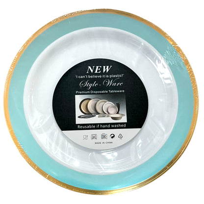Platos Plástico de 10" Home Elegance / 10 Piezas / Celeste