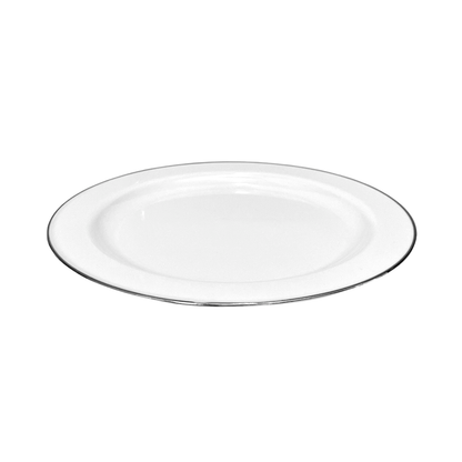 Platos LLanos Lillian 7.5" / Plástico / 10 Piezas / Blanco-Silver