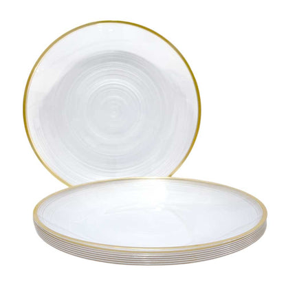 Plato LLano Reutilizable de 10" Home Elegance / 10 Piezas / Borde Dorado