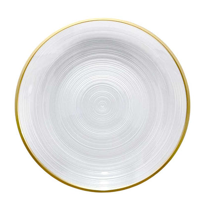 Plato LLano Reutilizable de 10" Home Elegance / 10 Piezas / Borde Dorado