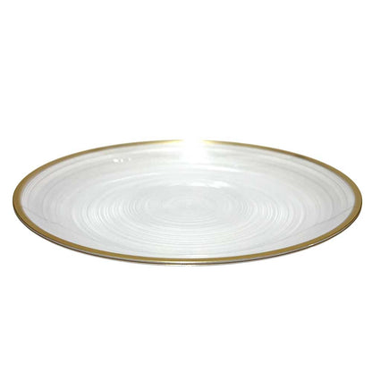 Plato LLano Reutilizable de 10" Home Elegance / 10 Piezas / Borde Dorado