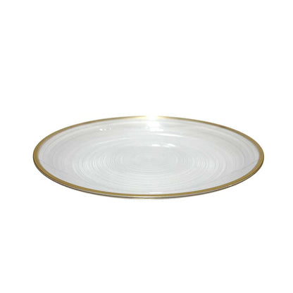 Plato LLano Reutilizable de 7" Home Elegance / 10 Piezas / Borde Dorado