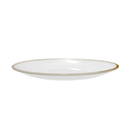 Plato LLano Reutilizable de 7" Home Elegance / 10 Piezas / Borde Dorado