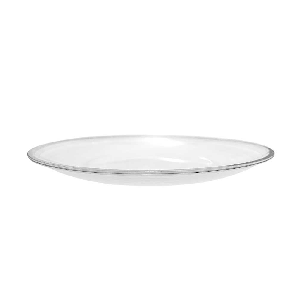 Plato LLano Reutilizable de 7" Home Elegance / 10 Piezas / Borde Plateado