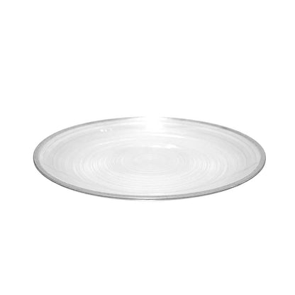 Plato LLano Reutilizable de 7" Home Elegance / 10 Piezas / Borde Plateado