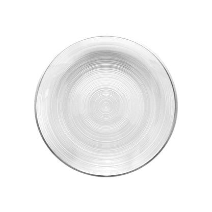 Plato LLano Reutilizable de 7" Home Elegance / 10 Piezas / Borde Plateado
